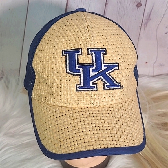 Y2K Twill Straw UK University of Kentucky Wildcats Mesh Trucker Snapback Hat - Picture 11 of 16